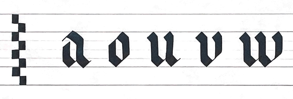 a o u v w
