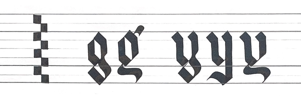 דרכים שונות לכתוב את האותיות g ו-y